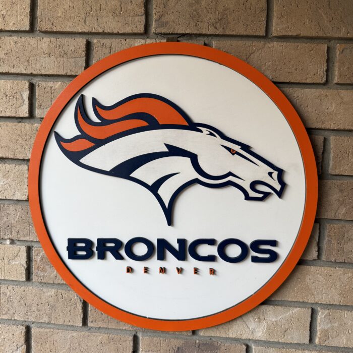 Denver Broncos 3D Wood Sports Sign