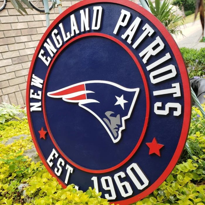New England Patriots 3D Wood Sports Sign