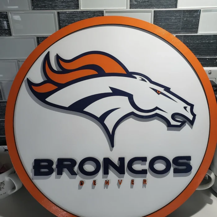 Denver Broncos 3D Wood Sports Sign