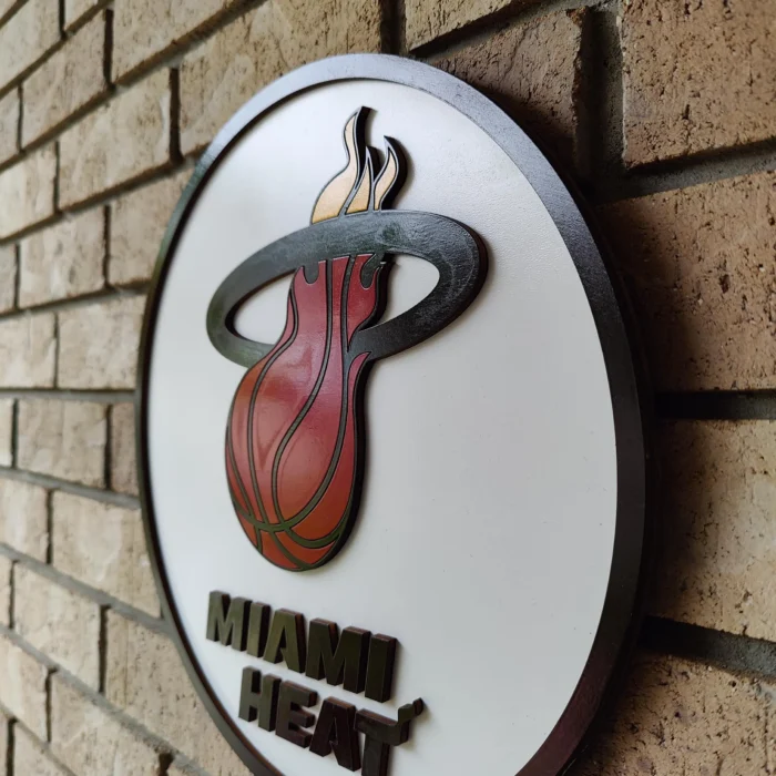 Miami Heat 3D Wood Sports Sign