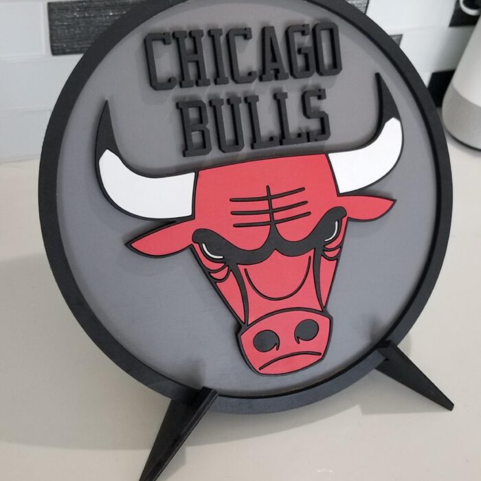 Chicago Bulls 3D Wood Sports Sign