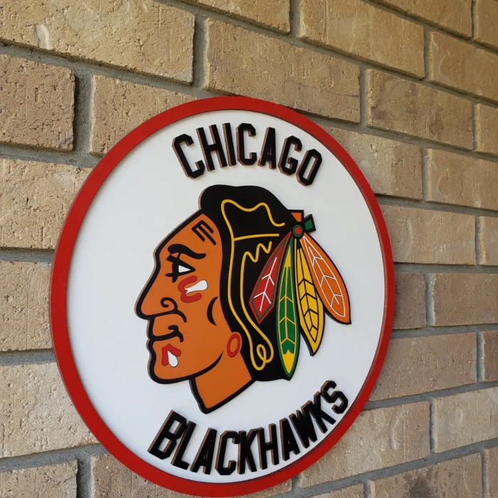 Chicago Blackhawks 3D Wood Sports Sign