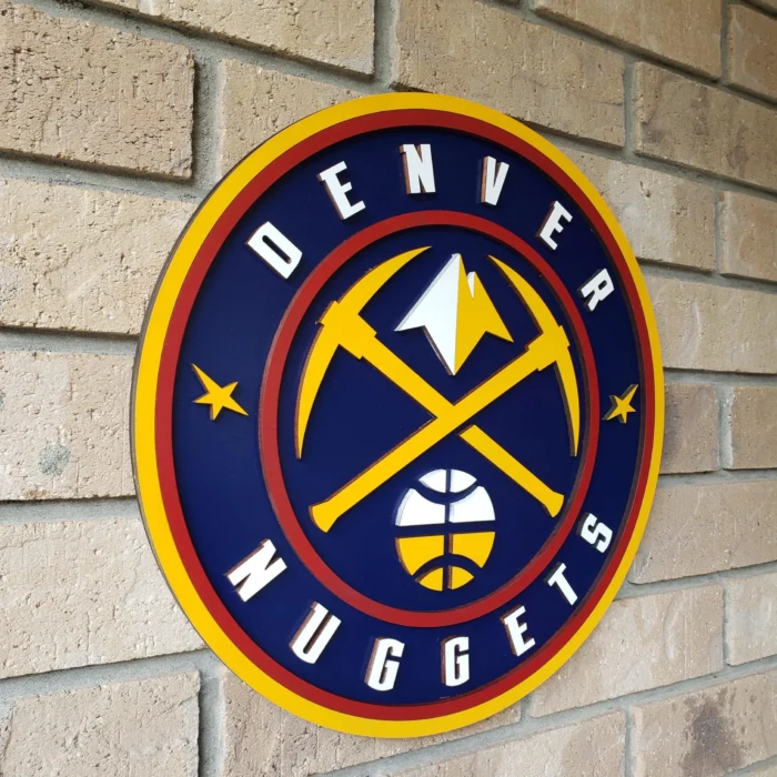 Denver Nuggets 3D Wood Sports Sign