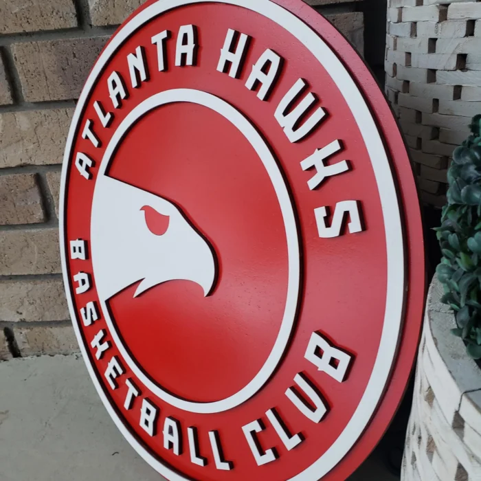 Atlanta Hawks 3D Wood Sports Sign