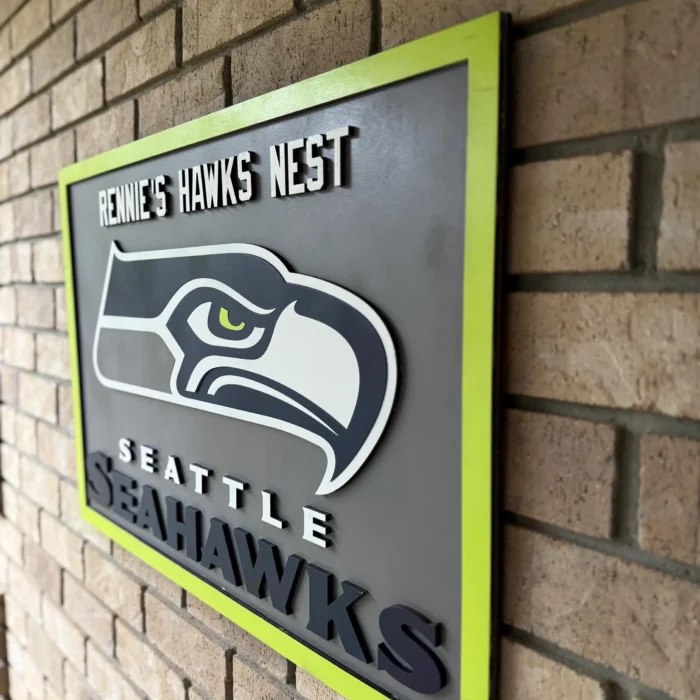 Seattle Seahawks 3D Wood Sports Sign