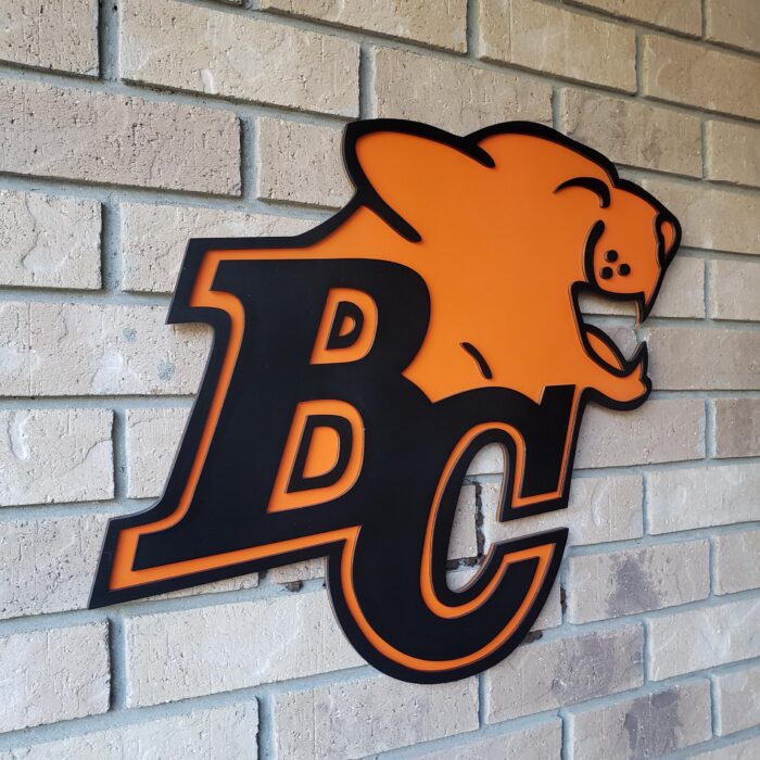 BC Lions 3D Wood Sports Sign
