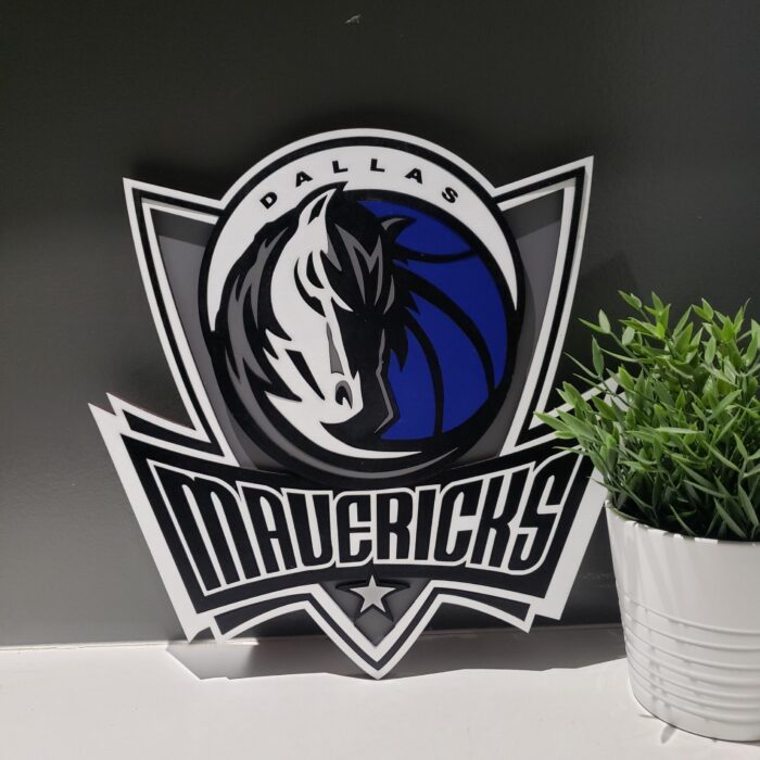 Dallas Mavericks 3D Wood Sports Sign