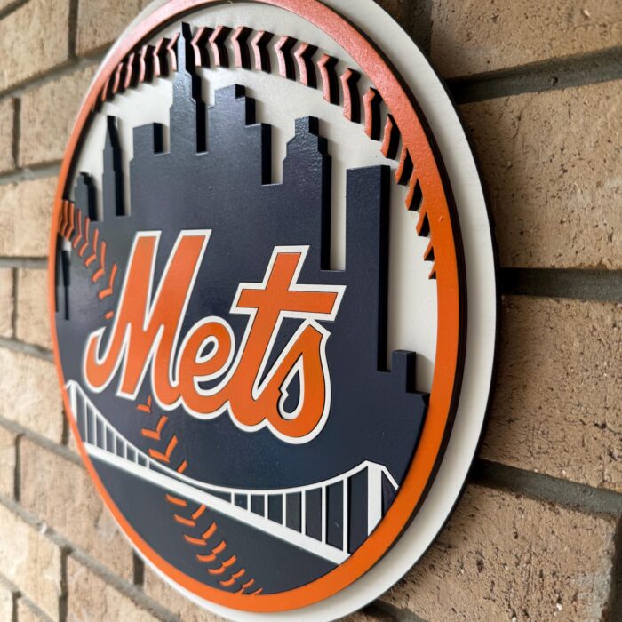 New York Mets 3D Wood Sports Sign
