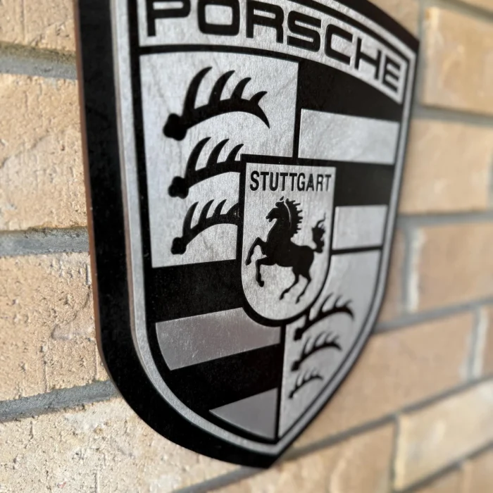 Porsche (Black and Silver) 3D Wood Sign Decor