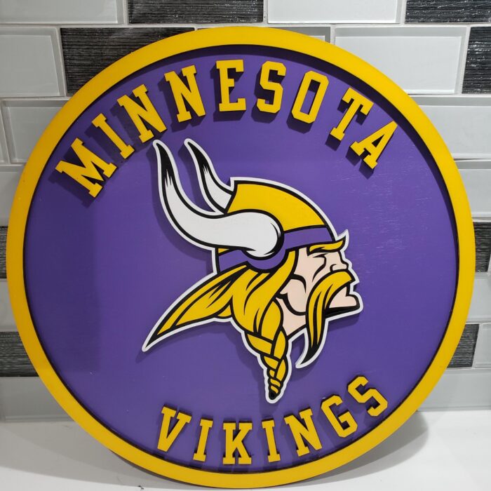 Minnesota Vikings Logo 3D Wood Sign