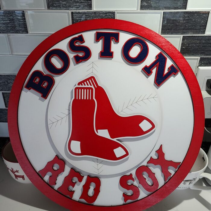 Boston Red Sox Logo 3D Wood Sign