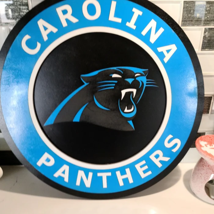 Carolina Panthers Logo 3D Wood Sign