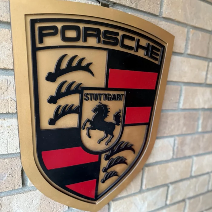 Porsche 3D Wood Sign Decor