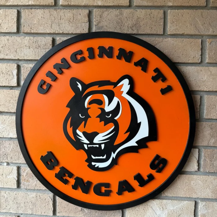 Cincinnati Bengals 3D Wood Sports Sign