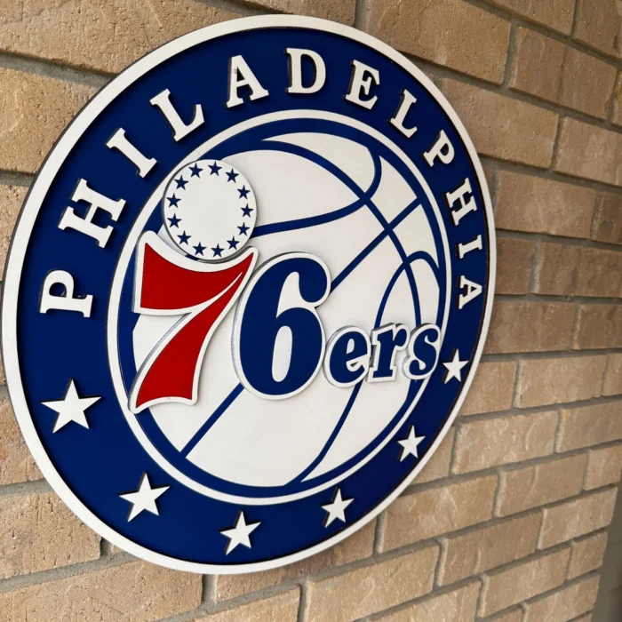 Philadelphia 76ers 3D Wood Sports Sign